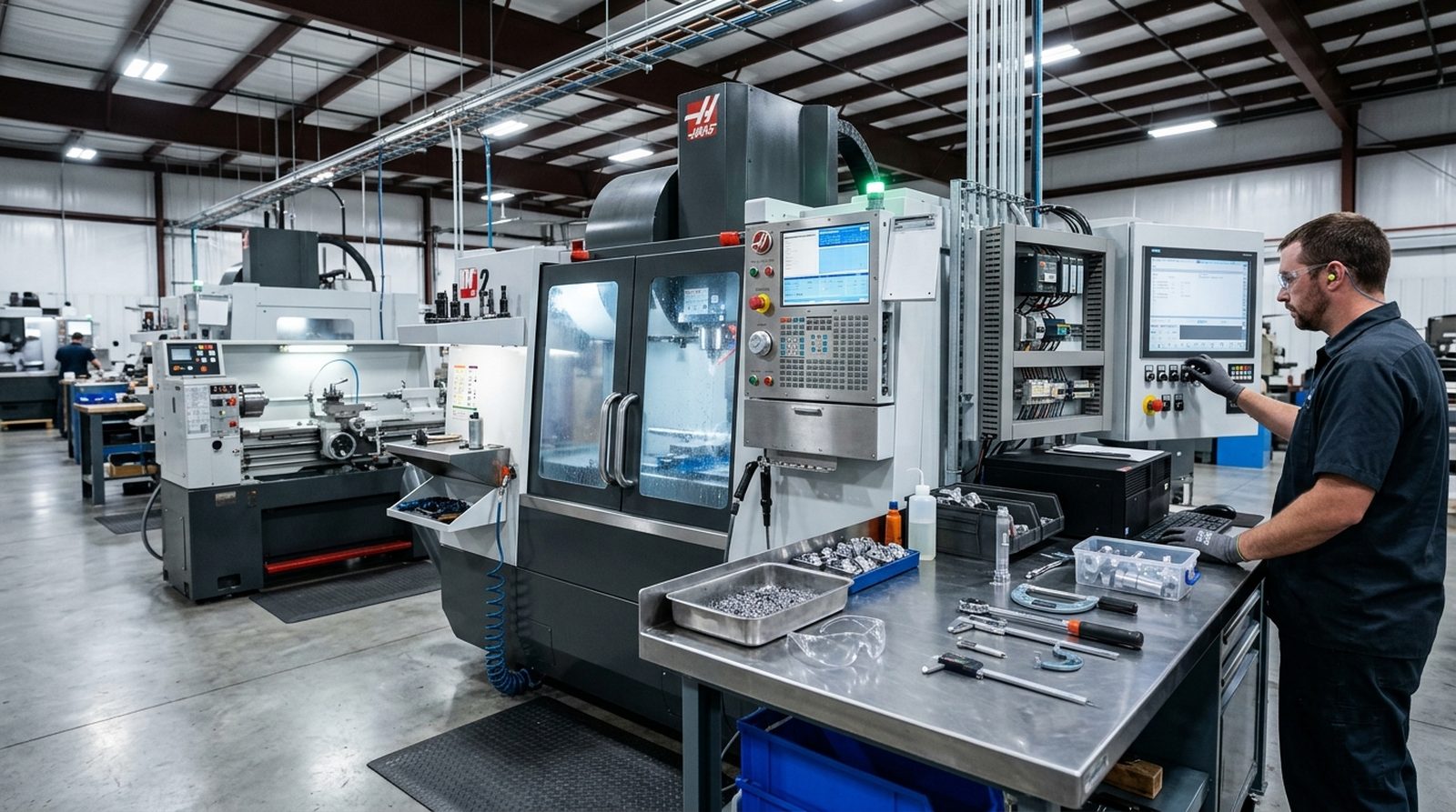 Manufacturing shop floor with CNC machines, Managed IT Services for Manufacturers in Oak Creek